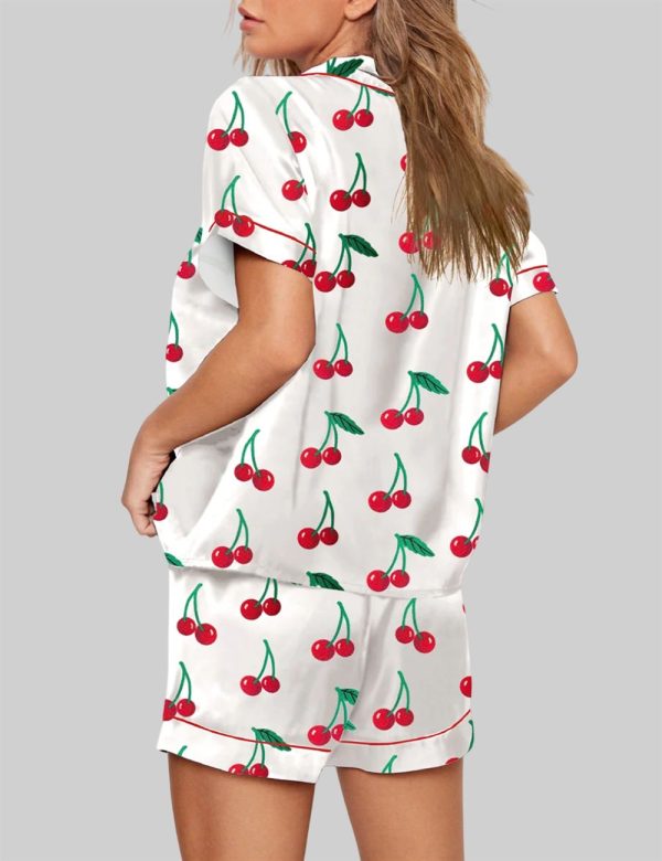 Cherry Cute Print Short Sleeve Pajama Set 3