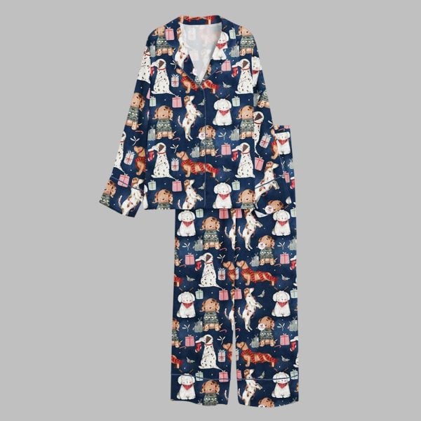 Christmas Dog Watercolor Christmas Holiday Gift Coquette Dog Pajama Set 2
