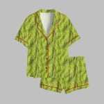 Christmas Grnch Green Fur Pajama Set