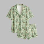 Christmas Holiday Green Snow Antique Pajama Set