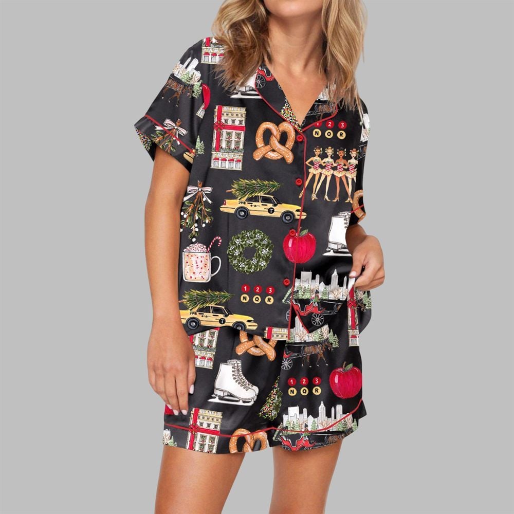 Christmas In New York Pajama Set For Women 1 Christmas In New York Pajama Set For Women 1