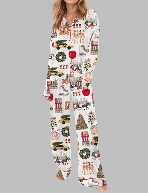 Christmas In New York Pajama Set For Women 2