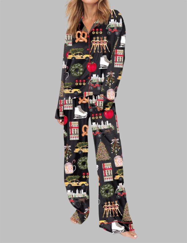 Christmas In New York Pajama Set For Women 4