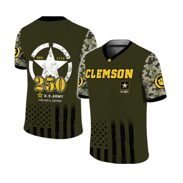 Clemson US ARMYS 250TH Birthday Celebration Jersey 2025 1 2