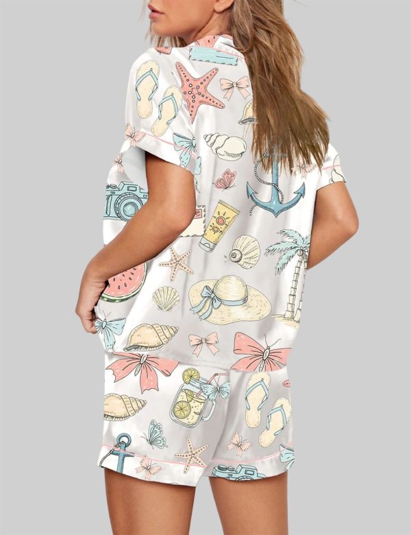 Coastal Coquette Seashell Summer Vibes Beach Pajama Set 3