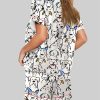 Color Pop Doodle Dogs Cute Dogs Print Pajama Set 2