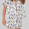 Color Pop Doodle Dogs Cute Dogs Print Pajama Set 3