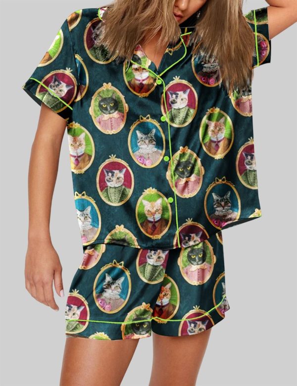 Colorful Cat Cameos Pajama Set 3