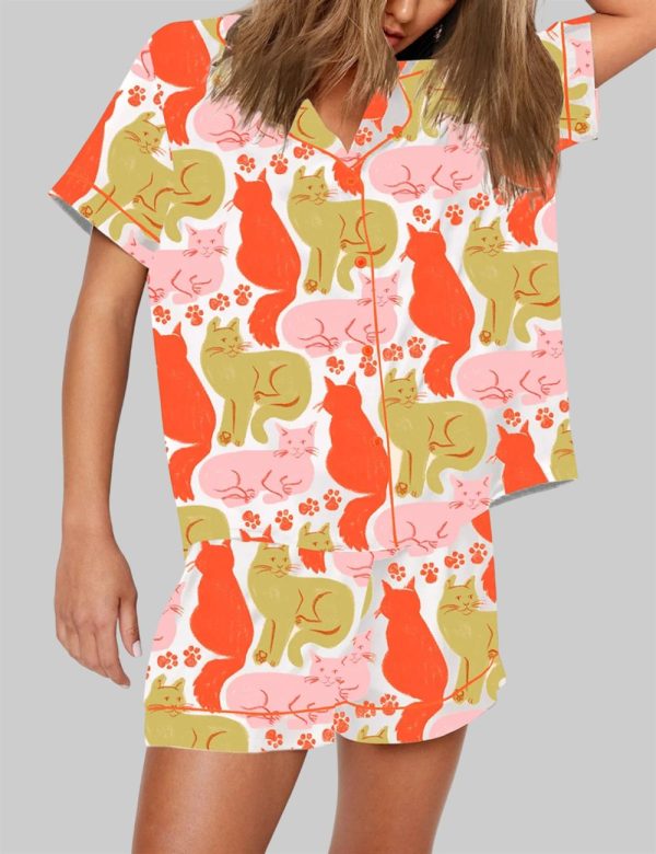 Colorful Cute Cat Pajama Set 2