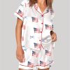 Coquette Bow America Flag 4th Of July Pajama Set 1