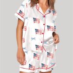 Coquette Bow America Flag 4th Of July Pajama Set