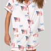 Coquette Bow America Flag 4th Of July Pajama Set 3