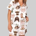 Coquette Cowgirl Howdy Highland Cow Pajama Set