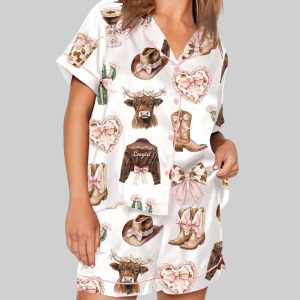 Coquette Cowgirl Howdy Highland Cow Pajama Set 1