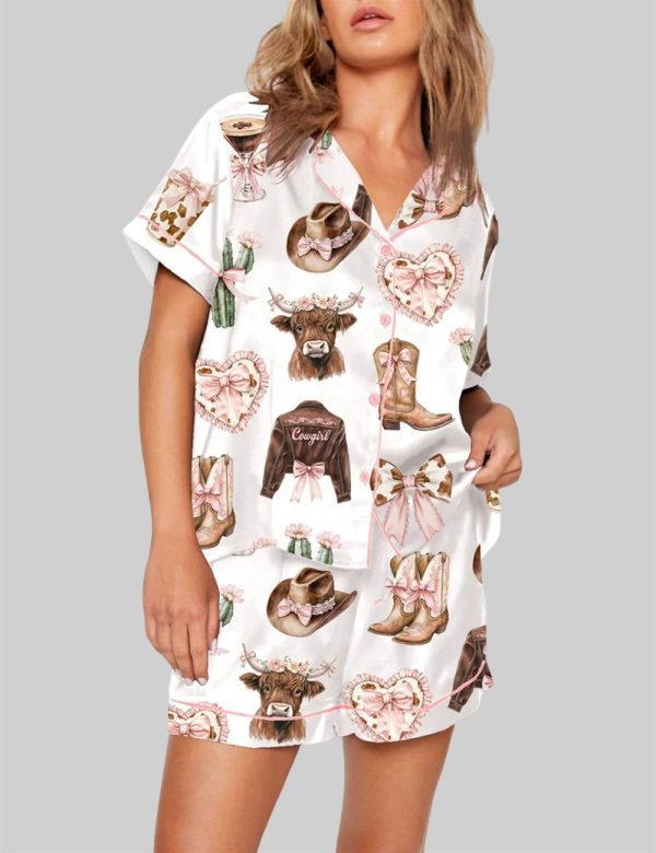 Coquette Cowgirl Howdy Highland Cow Pajama Set 1