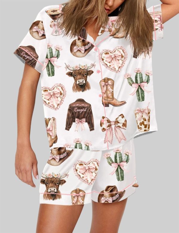 Coquette Cowgirl Howdy Highland Cow Pajama Set 3