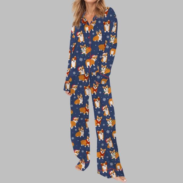 Corgi Christmas Pajama Set For Women 2