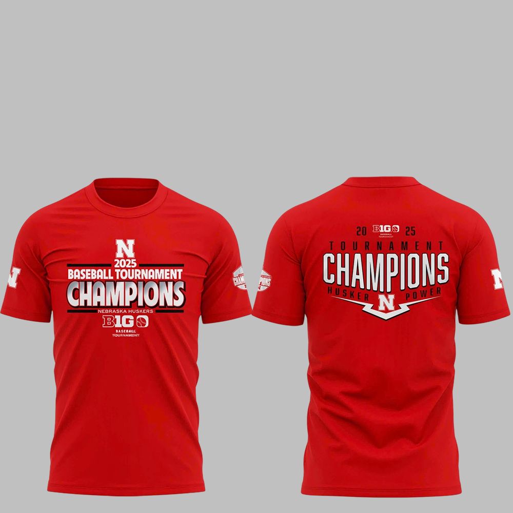 Cornhuskers 2025 Big Ten Baseball Conference Tournament Champions Shirt 1 Cornhuskers 2025 Big Ten Baseball Conference Tournament Champions Shirt 1