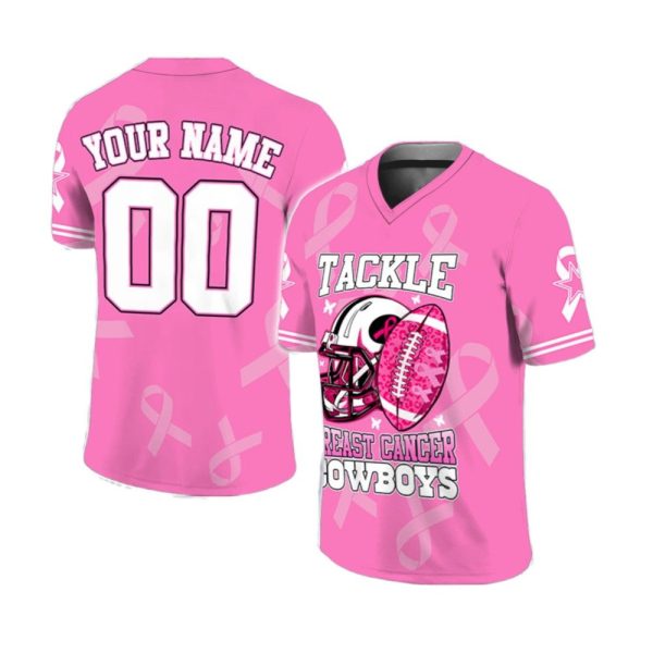 Cowboys 2025 Tackle Breast Cancer Awareness Month Football Jersey 1 2