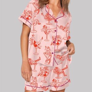 Cowgirl Girl Woman In Martini Glass Mermaid Catgirl In Glass Pajama Set 1