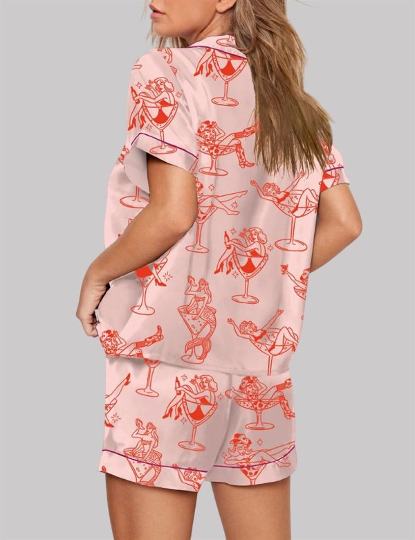 Cowgirl Girl Woman In Martini Glass Mermaid Catgirl In Glass Pajama Set 2