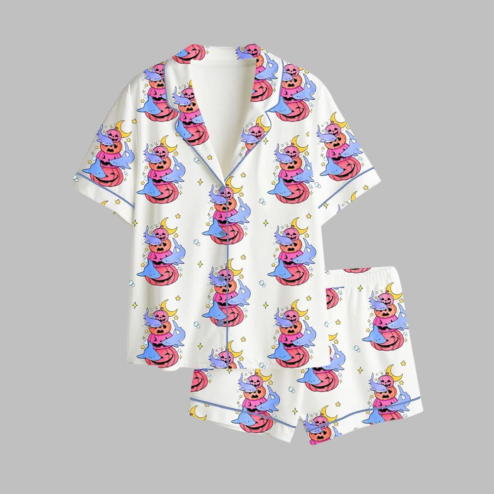 Curious Halloween Sharks Pajama Set 1 Curious Halloween Sharks Pajama Set 1