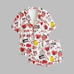 2025 Halloween Characters Horror Scary Movie Lover Pajamas Set 1