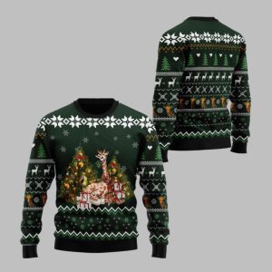 2025 Christmas Giraffe Holiday Ugly Christmas Sweater 1 1