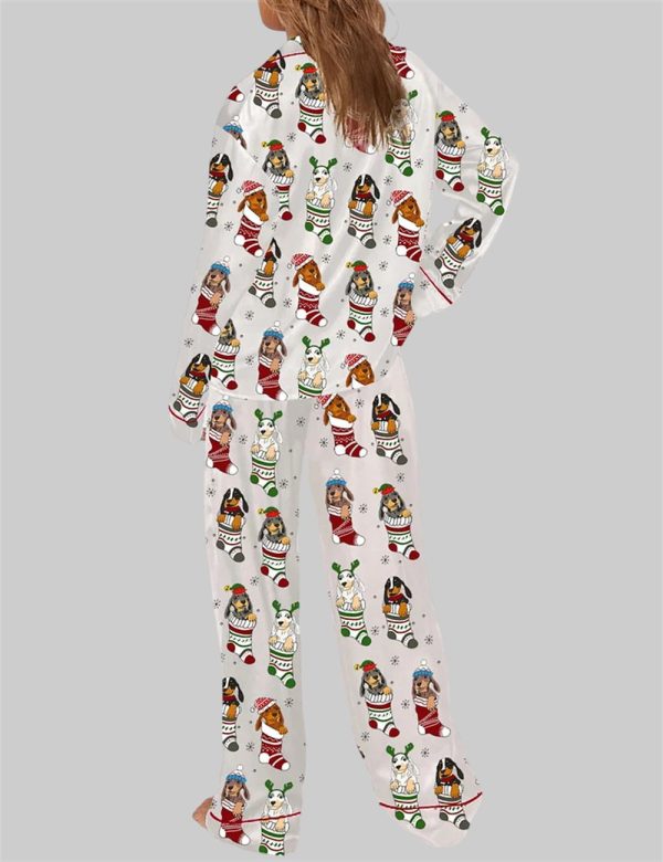 Dachshund Stockings Christmas Pajama Set 3
