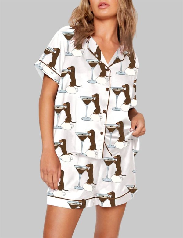 Dachshund Teeni Weeni Espresso Martini Pajama Set 1