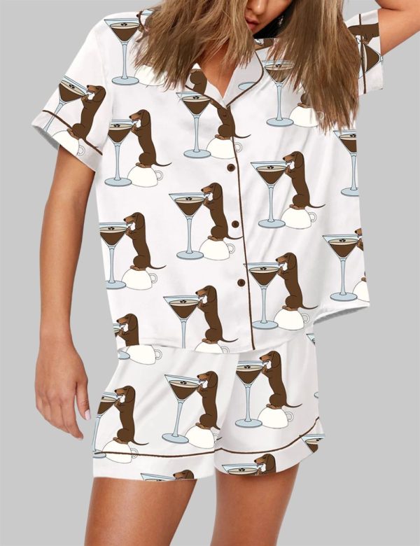 Dachshund Teeni Weeni Espresso Martini Pajama Set 3