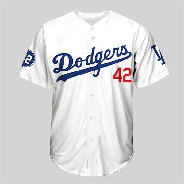 Dodgers Jackie Robinson 42 Baseball Jersey 2025 3
