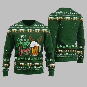 Here For The Jingle Juice Ugly Sweater Christmas 2025 1