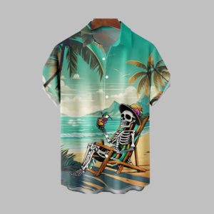 Halloween 2025 Vacation Skull Hawaiian Shirt 1 1