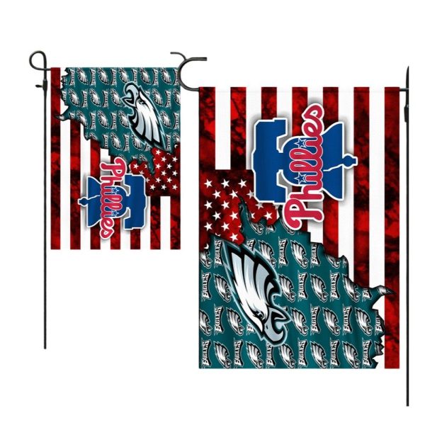 Eagles x Phillies Personalized Garden Flag 1 2