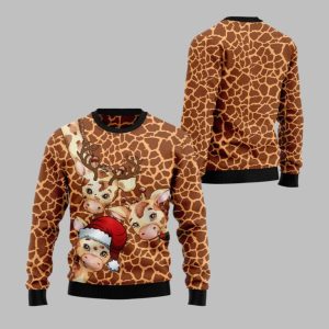2025 Christmas Giraffe Funny Ugly Christmas Sweater 1 1