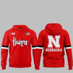 Huskers Nebraska Big Ten Flag Hoodie 2025 0