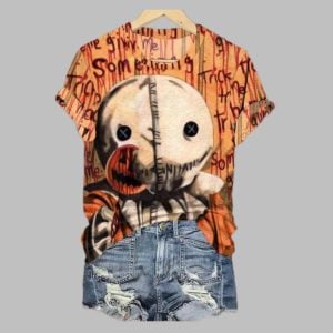 Women's 2025 Halloween Scary Clown Print Casual T-Shirt