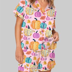 Fall Pumpkin Pajama Set For Women 1