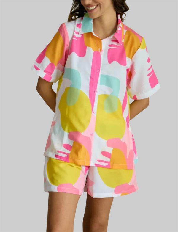 Fashionable Lady Wearing Glasses Pajama Set 1