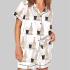 Favourite Drinks Couple Guinness And Rose Chicken Wine Pajama Set 1