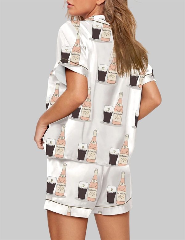 Favourite Drinks Couple Guinness And Rose Chicken Wine Pajama Set 2