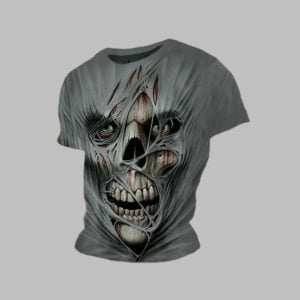 2025 Halloween Men's Skull Print Casual T-shirt