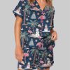 Flamingo Christmas Pajama Set For Women 1