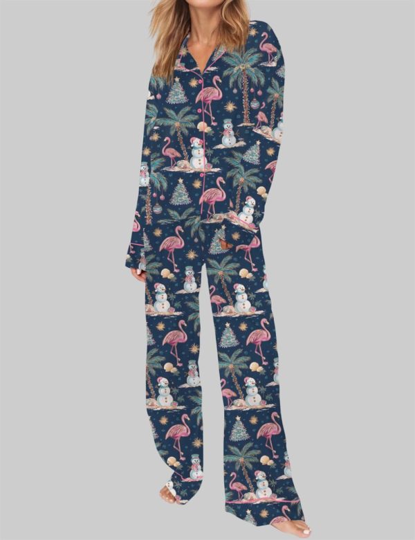 Flamingo Christmas Pajama Set For Women 2