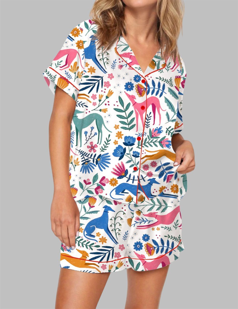 Floral Greyhound Whippet Pajama Set 1 Floral Greyhound Whippet Pajama Set 1