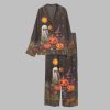 Ghosts And Pumpkins In The Dark Moon Night Halloween Pajama Set 2