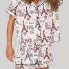 Girls Trip Paris Vacation Travel Short Sleeve Pajama Set 2