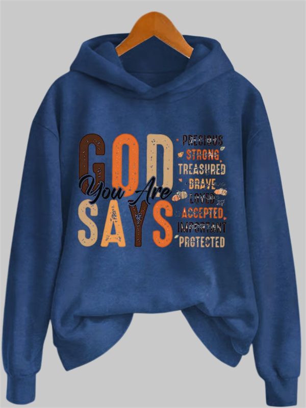 God Says You Are Precious Strong Treasured Brave Loved Accepted Important Protected Hoodie 1