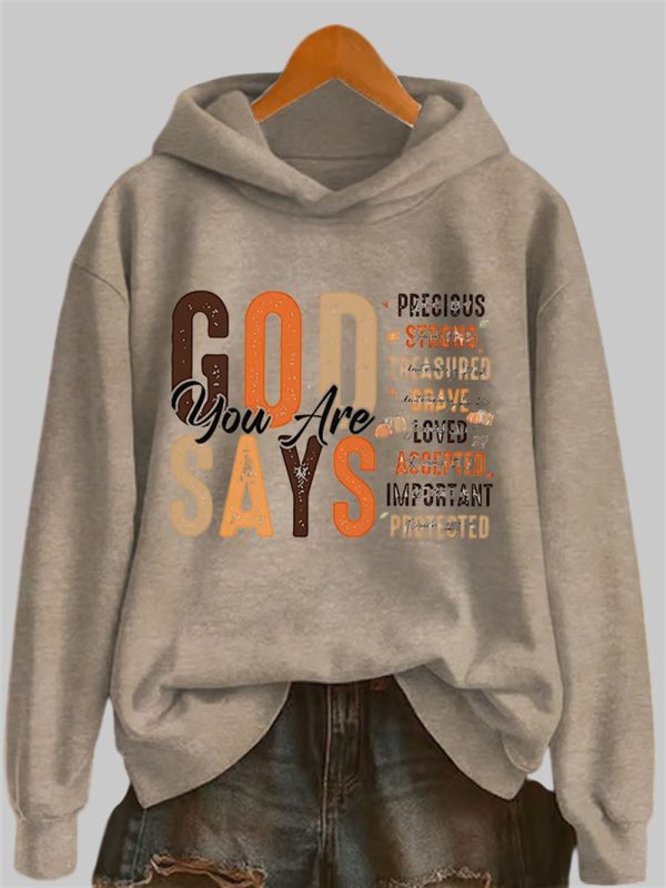 God Says You Are Precious Strong Treasured Brave Loved Accepted Important Protected Hoodie 2